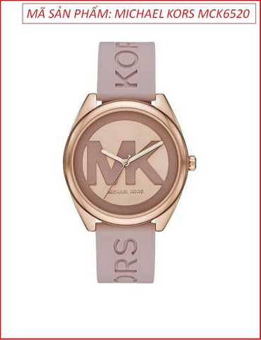 Đồng hồ Nữ Michael Kors Janelle Họa Tiết Logo Dây Silicone Hồng (42mm)