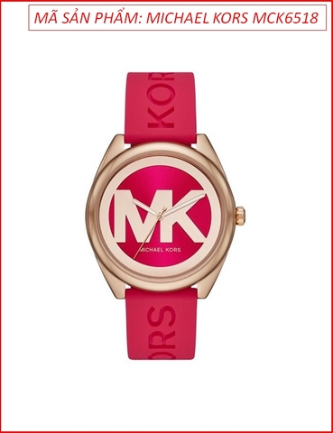 Đồng hồ Nữ Michael Kors Janelle Họa Tiết Logo Dây Silicone Hồng Cánh Sen (42mm)