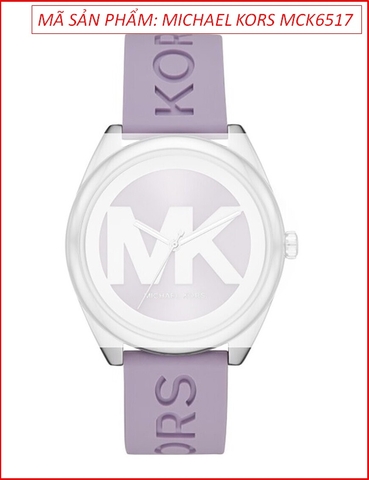 Đồng hồ Nữ Michael Kors Janelle Mặt Họa Tiết Logo Dây Silicone Tím (42mm)