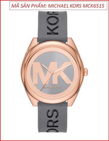 Đồng hồ Nữ Michael Kors Janelle Họa Tiết Logo Dây Silicone Xám (42mm)