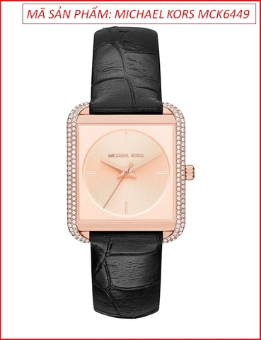 Đồng hồ Nữ Michael Kors Lake Mặt Vuông Rose Gold Dây Da (32x32mm)