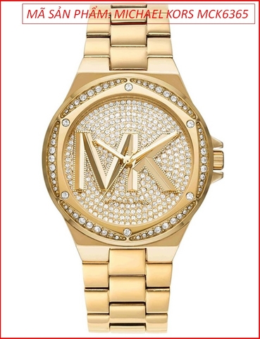 Đồng hồ Nữ Michael Kors Lennox Mặt Đính Đá Logo Dây Vàng Gold (37mm)