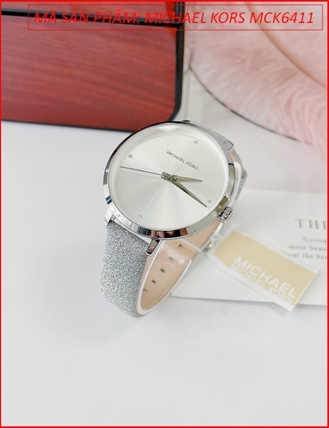 Đồng hồ Nữ Michael Kors Mặt Tròn Trắng Dây Da Kim Tuyến (38mm)