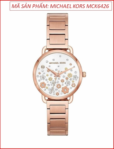 Đồng hồ Nữ Michael Kors Mini Portia Mặt Bông Hoa Dây Rose Gold (32mm)