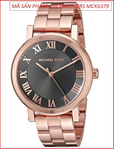Đồng hồ Nữ Michael Kors Norie Mặt Đen Dây Kim Loại Rose Gold (38mm)