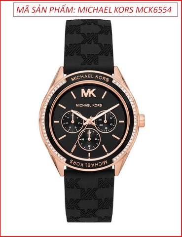 Đồng hồ Nữ Michael Kors Oversized Jessa Đính Đá Dây Silicone Đen (40mm)