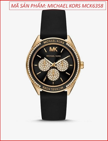 Đồng hồ Nữ Michael Kors Oversized Sport Đính Đá Dây Silicone Đen (40mm)