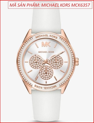 Đồng hồ Nữ Michael Kors Oversized Sport Đính Đá Dây Silicone Trắng (40mm)