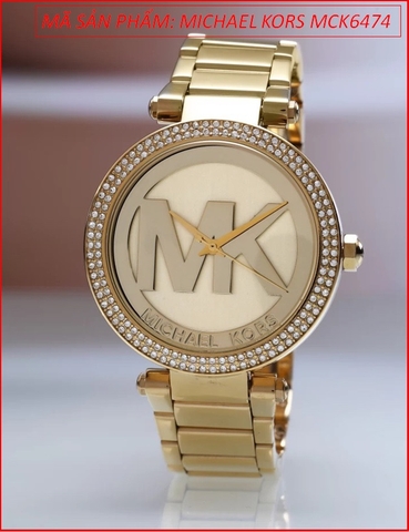 Đồng hồ Nữ Michael Kors Parker Logo Mặt Tròn Dây Vàng Gold (39mm)