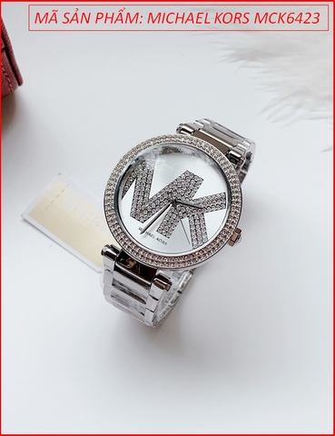 Đồng hồ Nữ Michael Kors Parker Mặt Tròn Đính Đá Dây Kim Loại (39mm)