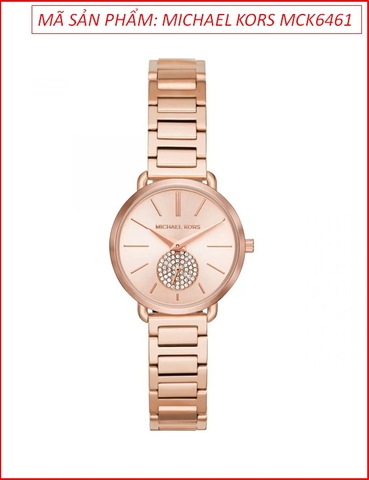 Đồng hồ Nữ Michael Kors Portia Mặt Tròn Dây Rose Gold (28mm)