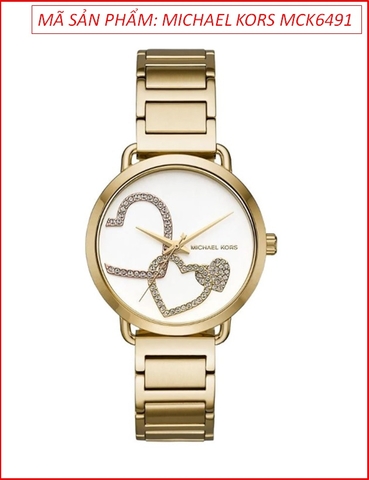 Đồng hồ Nữ Michael Kors Portia Mặt Tròn Dây Vàng Gold (36mm)