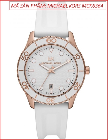 Đồng hồ Nữ Michael Kors Runway Mặt Tròn Rose Gold Dây Silicone Trắng (40mm)