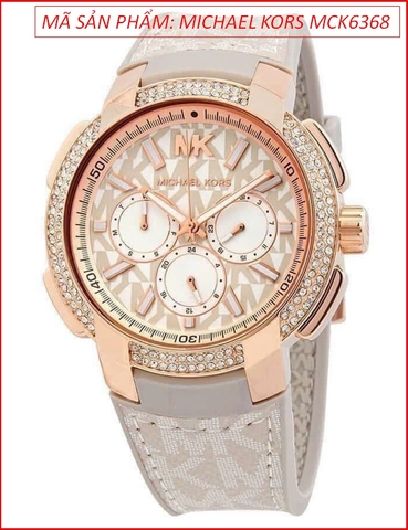 Đồng hồ Nữ Michael Kors Sidney Chronograph Rose Gold Dây Silicone (42mm)