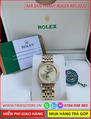 Đồng Hồ Nữ Rolex F1 Cellini Mặt Vuông Dây Vàng Gold (30mm)