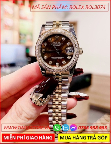 Đồng Hồ Nữ Rolex Lady Datejust F1 Automatic Mặt Xanh Rêu Dây Demi (31mm)