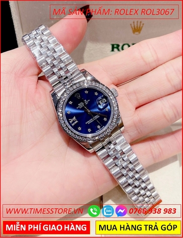 Đồng Hồ Nữ Rolex Lady Datejust F1 Automatic Mặt Xanh Dây Kim Loại (31mm)