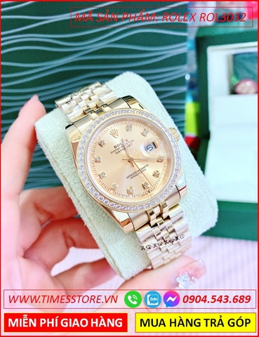 Đồng hồ Nam Rolex 1:1 siêu cấp đính đá Swarovski Vàng Gold (38mm)