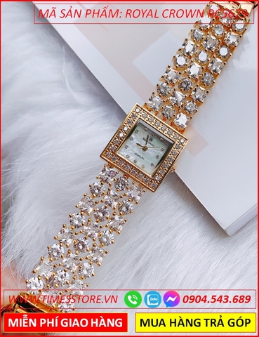 Đồng hồ Nữ Royal Crown Jewelry Mặt Vuông Swarovski (30mm)