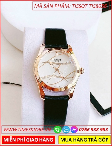 Đồng Hồ Nữ Tissot T Wave Mặt Tròn Trắng Rose Gold Dây Da (30mm)