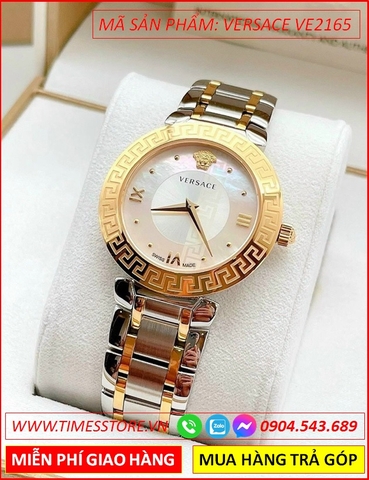 Đồng hồ Nữ Versace Daphnis Mặt Tròn Mặt Màu Trắng Demi Vàng Gold (35mm)