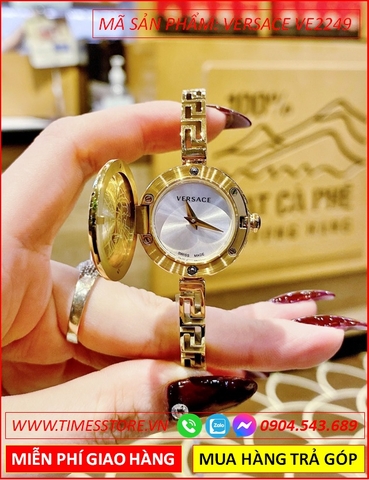 Đồng hồ Nữ Versace Medusa Secret Mặt Tròn Trắng Vàng Gold Lắc Tay (25mm)