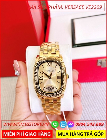 Đồng hồ Nữ Versace New Couture Mặt Chữ Nhật Vàng Full Gold (36mm)