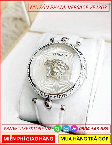 Đồng hồ Nữ Versace Palazzo Mặt Tròn Dây Da Trắng (34mm)