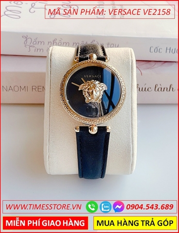 Đồng hồ Nữ Versace Palazzo Mặt Tròn Vàng Gold Dây Da (34mm)