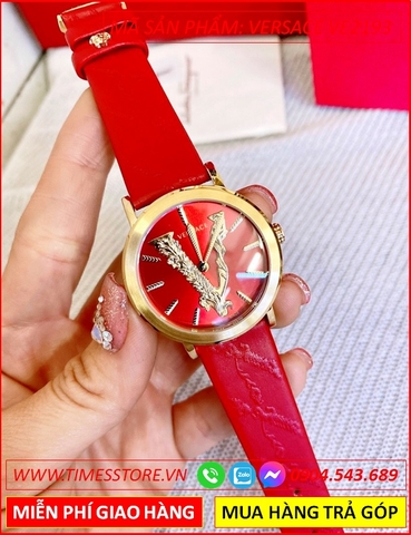 Đồng hồ Nữ Versace Virtus Vàng Gold Mặt Tròn Đỏ Dây Da Đỏ (36mm)