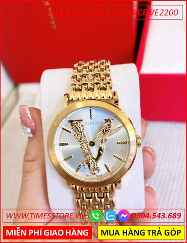 Đồng hồ Nữ Versace Virtus Vàng Gold Mặt Trắng Dây Kim Loại (36mm)