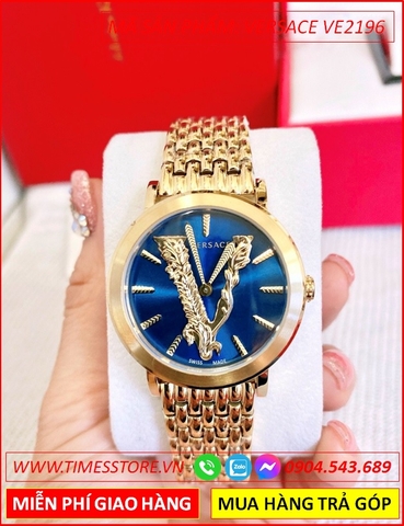 Đồng hồ Nữ Versace Virtus Vàng Gold Mặt Xanh Dây Kim Loại (36mm)
