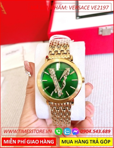 Đồng hồ Nữ Versace Virtus Vàng Gold Mặt Xanh lá Dây Kim Loại (36mm)