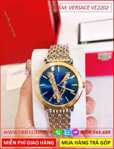 Đồng hồ Nữ Versace Virtus Demi Vàng Mặt Xanh Dây Kim Loại (36mm)