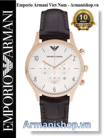 ⌚️Đồng Hồ Nam Emporio Armani 6 Kim Dây Da Rose Gold AR1916