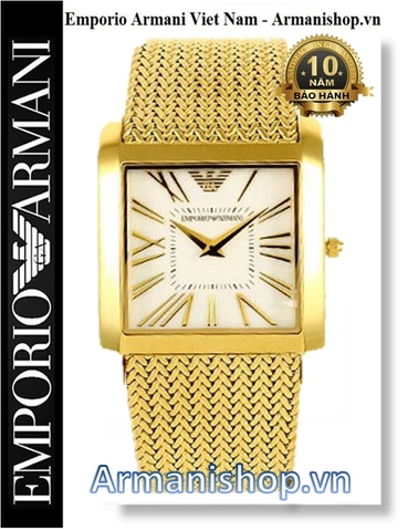 ⌚️Đồng Hồ Nam Emporio Armani Mặt Vuông Vàng Full Gold AR2016