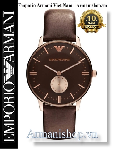 ⌚️Đồng Hồ Nam Emporio Armani Thời Trang Dây Da Nâu AR0383