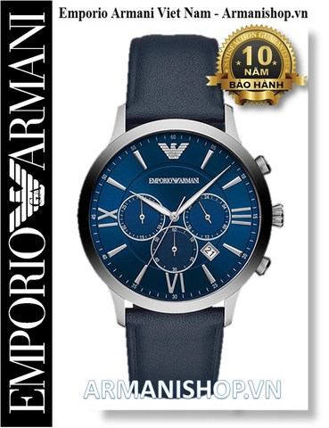 ⌚️Đồng Hồ Nam Emporio Armani Dây Da Xanh Mặt Xanh AR11226