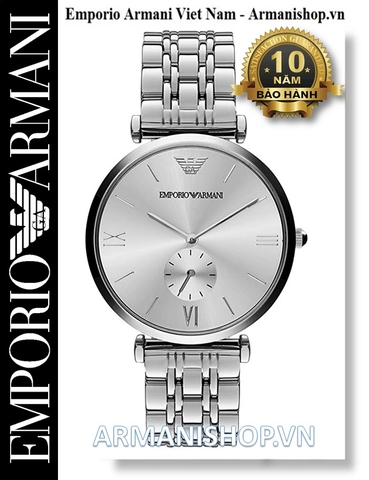 ⌚️Đồng Hồ Nam Emporio Armani Dây Kim Loại Mặt Trắng AR1819