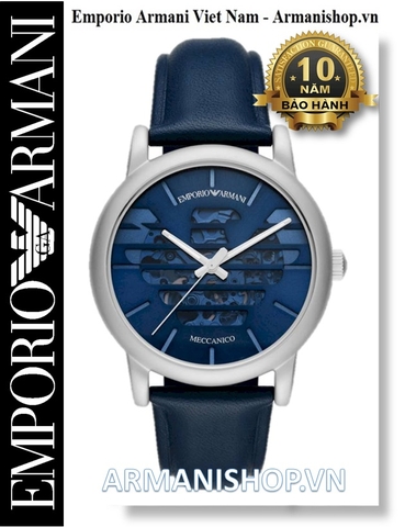 ⌚️Đồng Hồ Nam Emporio Armani Dây Da Mặt Xanh Automatic AR60030