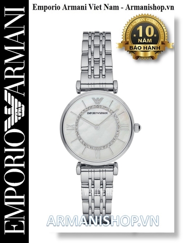 ⌚️Đồng Hồ Nữ Emporio Armani Dây Kim Loại Mặt Trắng AR1908