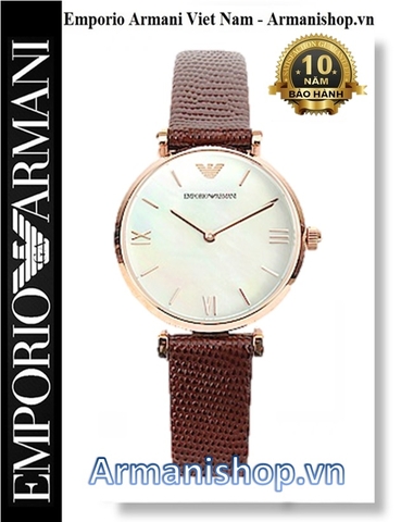 ⌚️Đồng Hồ Nữ Emporio Armani Dây Da Nâu Thời Trang AR9042W