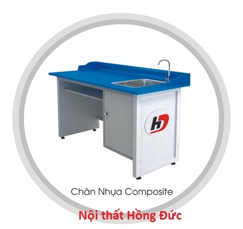 Mẫu bàn Composite - Bàn biểu diễn giáo viên Hóa H-TNHV3