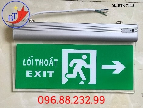 Đèn exit thoát hiểm 2 mặt chỉ 1 hướng Shengli (SL BT-3799H)
