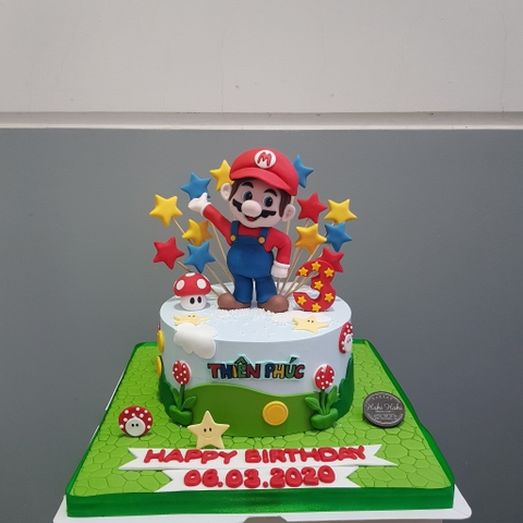 Bánh kem cho bé với chủ để Mario
