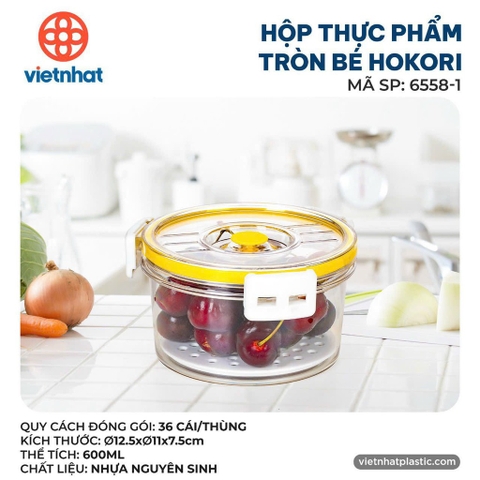 HỘP THỰC PHẨM TRÒN BÉ HOKORI 6558-1