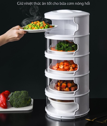 Lồng bàn bảo quản thực phẩm đa năng NẮP XOAY 5 TẦNG Tiện Dụng Mẫu Mới nhất aladanh-net-vn
