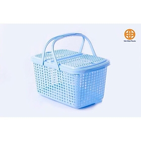 Làn, giỏ nắp nhựa đựng đồ sơ sinh - Xanh