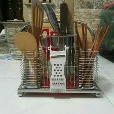 giá cài dao thớt có ống đũa và khay hứng nước