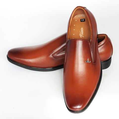 Giày tây dáng lười da bò màu nâu GDN1001